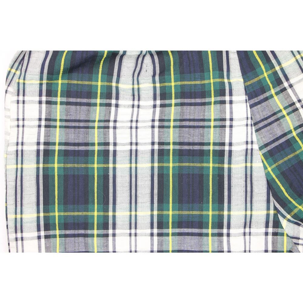 Vintage Bell Bottom Flare Rock Grunge Punk High Waisted Disco Green Plaid Pants - Picture 10 of 10